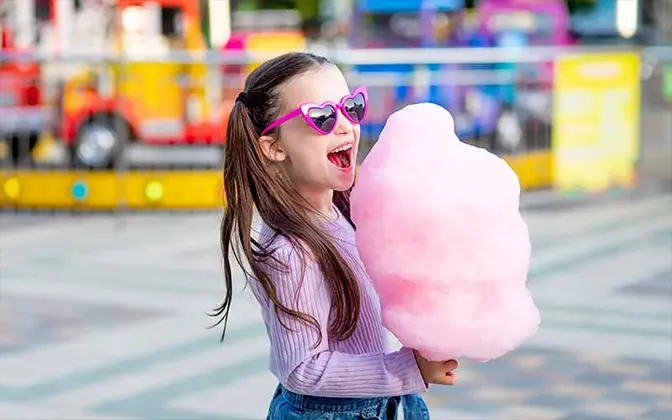 Carrito de algodón de azúcar para eventos en Valencia